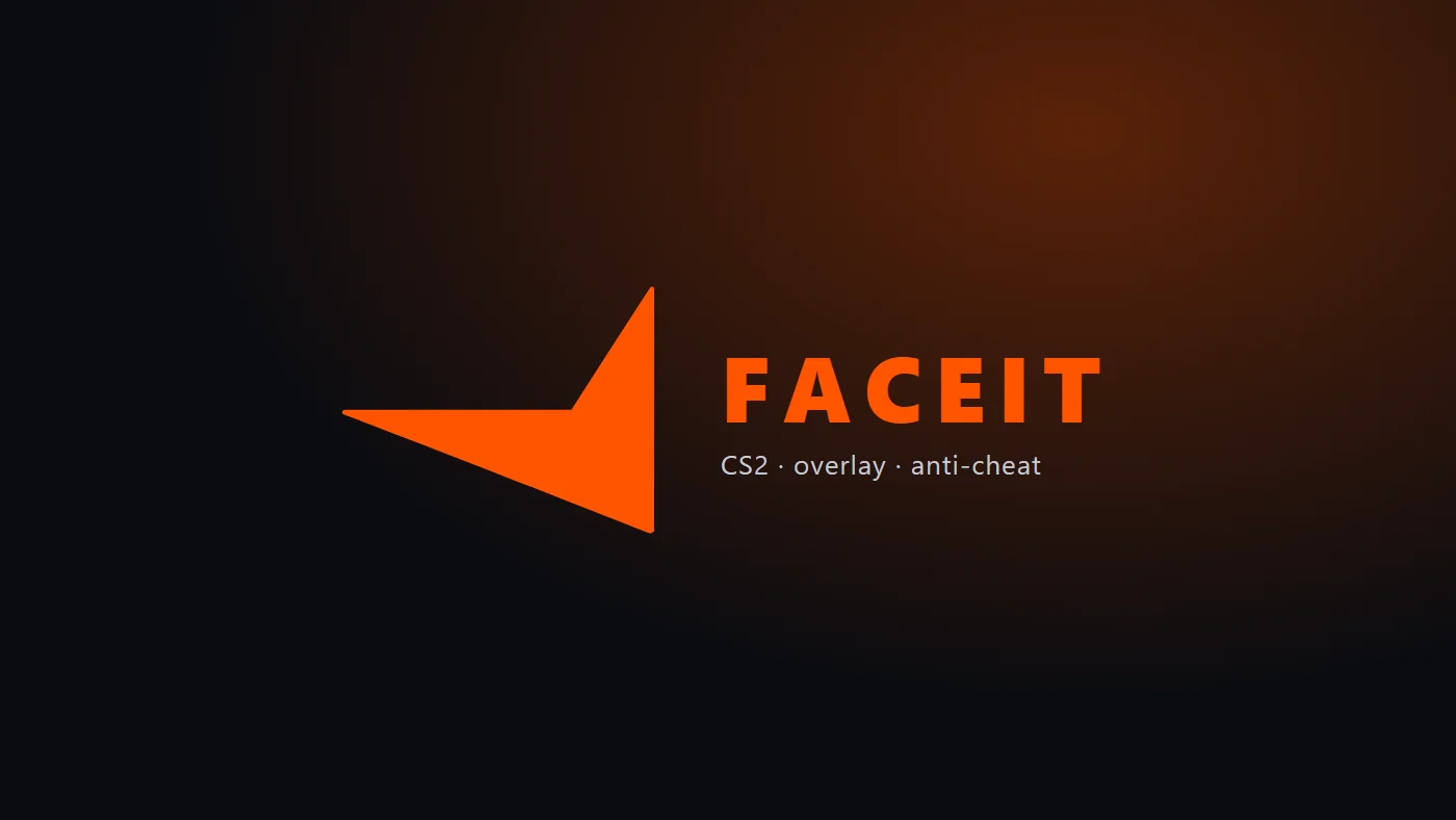 FACEIT logo in orange on a dark background. Not a CS2 match screenshot.