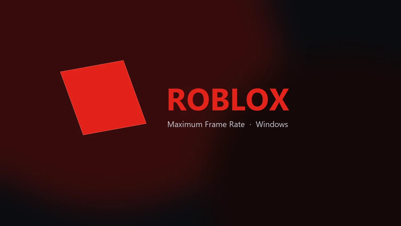 Red ROBLOX wordmark and a red tile on a dark background. Not an in-experience screenshot and not the Settings menu.