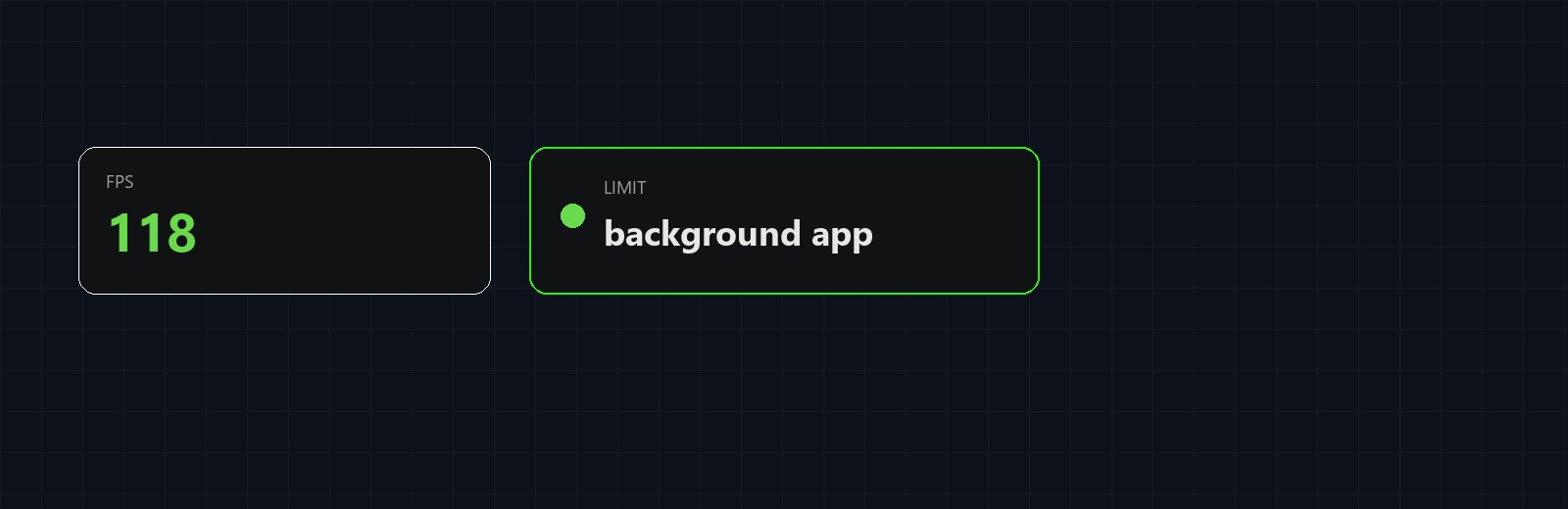 Limit chip next to the FPS counter on the SmoothWizard overlay